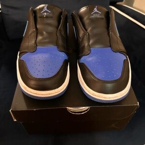 Jordan Black and Royal Blue Slip-On Golf Loafers